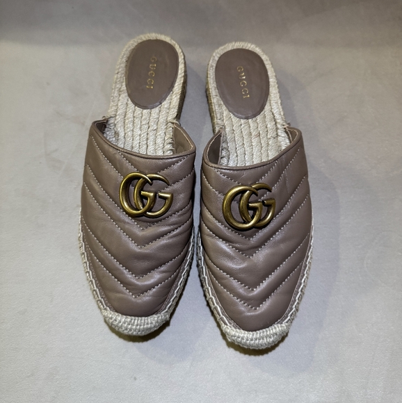 Gucci GG Marmont Espadrille Mule Sandals - Picture 1 of 4